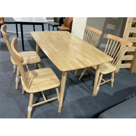 勝芳橡膠木，純實木餐桌椅，利民家具