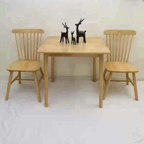 勝芳橡膠木，純實木餐桌椅，利民家具