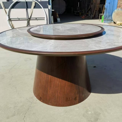 勝芳酒店家具批發 新中式巖板餐桌 酒店餐桌大圓桌 巖板 酒店圓桌 酒店餐桌 飯店酒店家具酒店桌 圓桌 轉盤桌 實木旋轉大餐臺 火鍋桌 泓涵家具