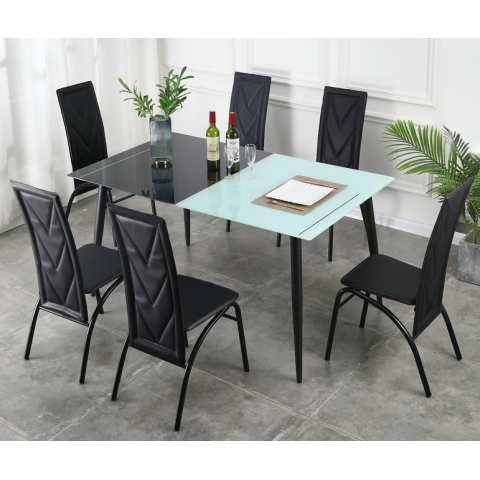 勝芳餐桌批發 玻璃餐桌 玻璃餐臺 小戶型餐桌 鋼化玻璃餐桌 時尚簡約 餐廳家具 六泰家具