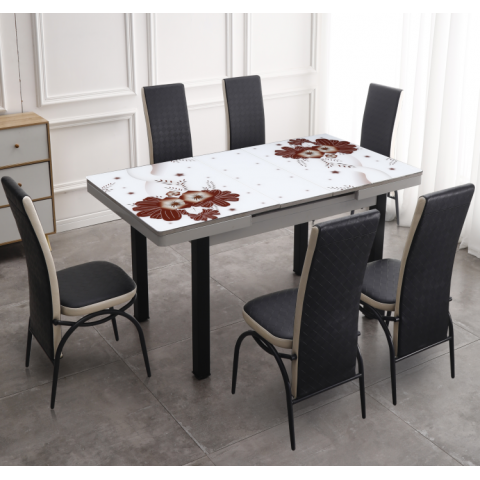 勝芳餐桌批發 玻璃餐桌 玻璃餐臺 小戶型餐桌 鋼化玻璃餐桌 時尚簡約 餐廳家具 六泰家具