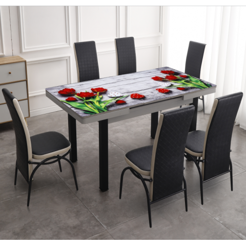 勝芳餐桌批發 玻璃餐桌 玻璃餐臺 小戶型餐桌 鋼化玻璃餐桌 時尚簡約 餐廳家具 六泰家具