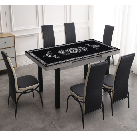 勝芳餐桌批發 玻璃餐桌 玻璃餐臺 小戶型餐桌 鋼化玻璃餐桌 時尚簡約 餐廳家具 六泰家具