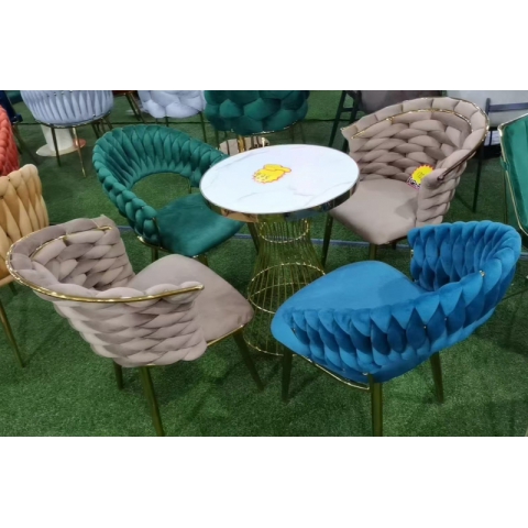 勝芳休閑輕奢桌椅批發 卡座 咖啡桌椅 網紅桌椅 酒店家具 軟包椅 休閑椅 接待桌椅 鈦金桌椅 北歐鈦金桌椅 岳明達家具