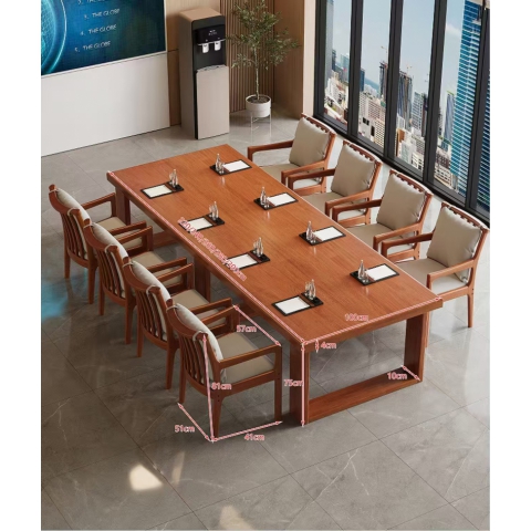 實木會議桌批發 大板桌 橡木指接復合實心桌面  實木辦公桌 大板辦公桌 閱覽室桌椅 廣東生產香河倉庫現貨直發 香河潤澤家具