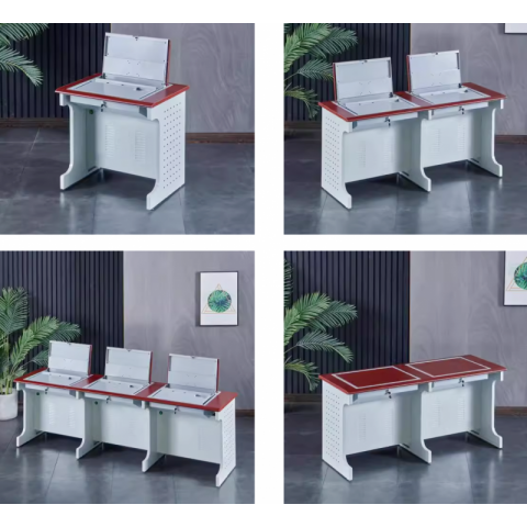 勝芳翻轉桌 學校專用桌  翻轉電腦桌 半嵌入式折疊桌 培訓桌 學校 教室 機房學生桌 加厚 天玉星家具