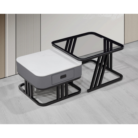 勝芳巖板茶幾批發(fā)  套幾  大小圓  組合圓茶幾 簡(jiǎn)約  網(wǎng)紅茶幾  輕奢茶幾  巖板茶幾  鐵藝茶幾  鑫源家具