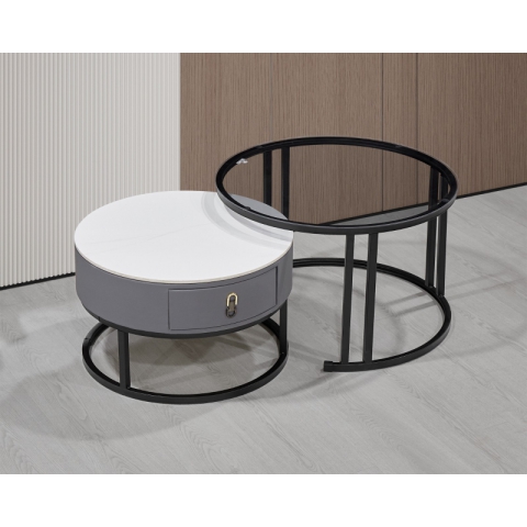 勝芳巖板茶幾批發(fā)  套幾  大小圓  組合圓茶幾 簡(jiǎn)約  網(wǎng)紅茶幾  輕奢茶幾  巖板茶幾  鐵藝茶幾  鑫源家具