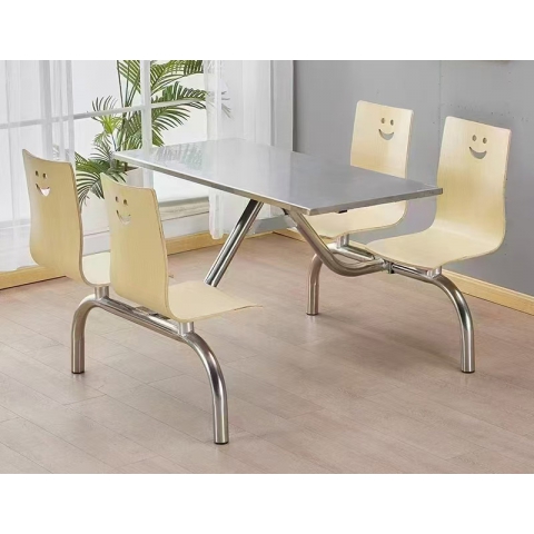 勝芳快餐桌椅 學校餐廳 鋼木餐桌椅 連體桌椅  食堂餐桌 飯店餐桌 企業單位餐廳 鋼木家具 酒店家具 餐廳家具 中慶德家具