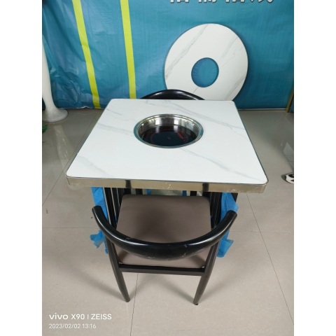 一桌兩椅 勝芳酒店家具批發(fā) 方桌 巖板餐桌 酒店桌 宴會桌 火鍋桌 餐桌 快餐桌 潤澤家具