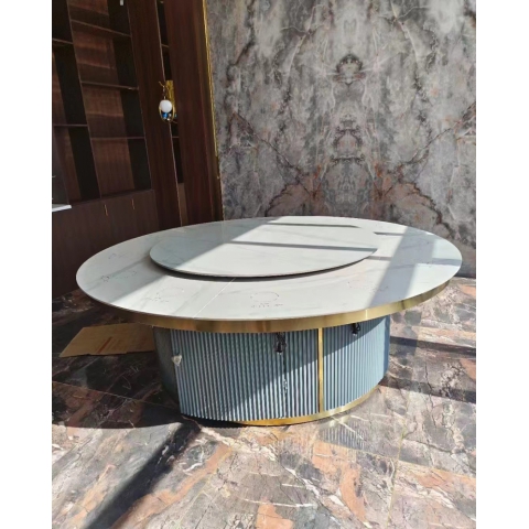 勝芳巖板大圓桌批發 酒店電動餐桌 巖板餐桌 火鍋桌子  手動大圓桌 酒店圓桌 飯店餐桌椅 轉盤桌  全程酒店家具