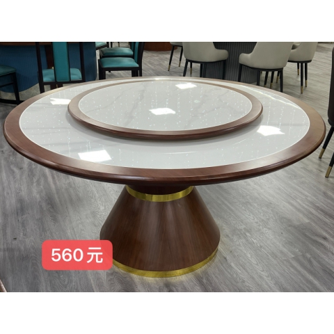 勝芳家具批發 巖板圓桌 餐廳桌椅 包房餐桌 實木內嵌巖板桌 1.6米巖板桌 酒店桌椅 普沃達家具