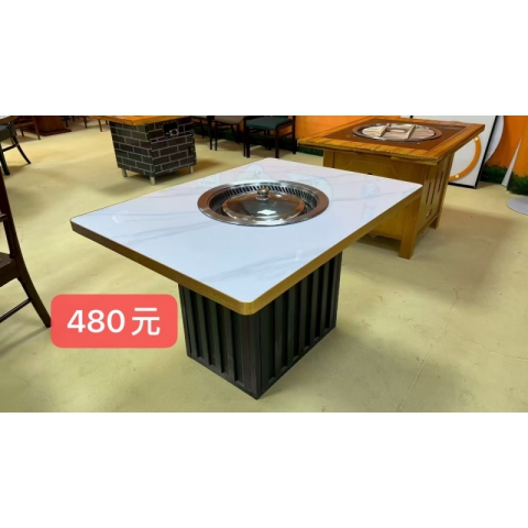 勝芳家具批發 飯店桌椅 餐廳桌椅 包廂餐桌 鐵鍋燉桌子 巖板鐵鍋燉桌 巖板餐桌 1.6長條桌 普沃達家具