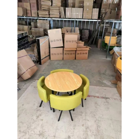 簡(jiǎn)約商務(wù)洽談接待桌椅組合一桌四椅休閑會(huì)客小 圓桌休息區(qū)店鋪餐桌   茂辰家具