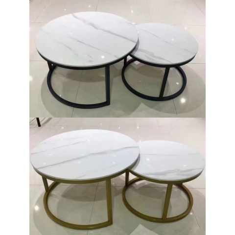 大小圓組合圓套幾鐵架巖板茶幾黑三柱小蠻腰花籃叉字鐵盤