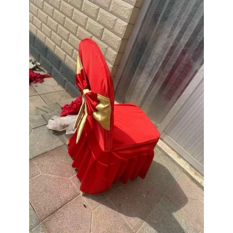 勝芳椅套批發 彈力椅套 酒店椅套 飯店會議宴會椅套 婚慶餐廳椅子套罩白色百褶裙連體凳子套 慕月霆家具