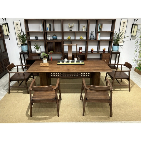 大板桌 實木餐桌 實木茶桌批發 實木茶臺 茶道桌 大板茶臺 大板辦公桌 胡桃木大板桌 書桌 廣東生產香河倉庫現貨直發 香河潤澤家具