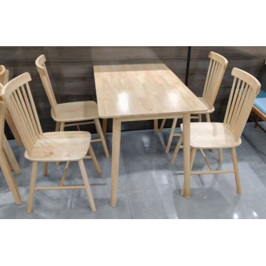 勝芳北歐全實木餐桌 家用小戶型餐桌椅 組合4人6人 原木色長方形吃飯桌 寶帥家具