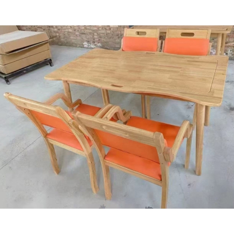 勝芳北歐全實木餐桌 家用小戶型餐桌椅 老年餐桌 組合4人6人 原木色長方形吃飯桌 寶帥家具