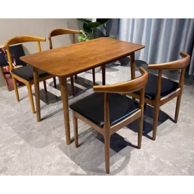 勝芳北歐全實木餐桌 家用小戶型餐桌椅 組合4人6人 原木色長方形吃飯桌 寶帥家具