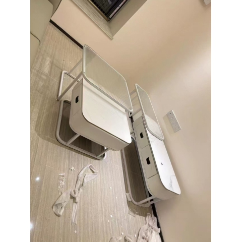 方四柱白架鐵架玻璃軟包皮革箱體抽屜茶幾巖板