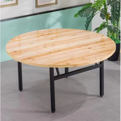 勝芳折疊桌批發 圓形簡易折疊餐桌 酒店大圓桌 圓形折疊桌 小戶型家用折疊飯桌 簡約酒店圓桌 餐廳圓桌 慕月霆家具