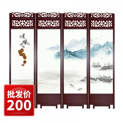 勝芳屏風酒店客廳屏風屏風隔斷客廳折疊移動新中式實木鏤空飯店中國風入戶玄關簡約家用辦公室現代簡易遮擋津揚屏風