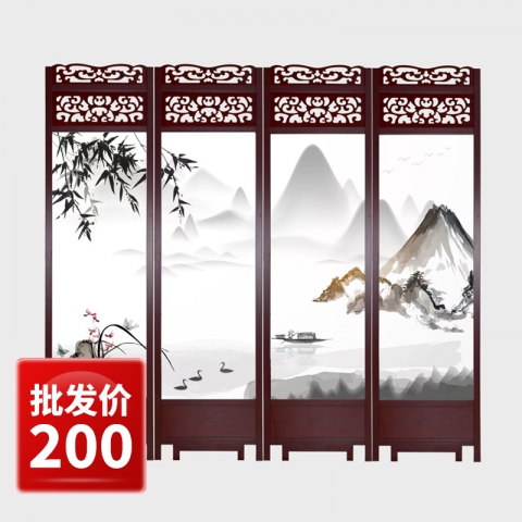 勝芳屏風酒店客廳屏風屏風隔斷客廳折疊移動新中式實木鏤空飯店中國風入戶玄關簡約家用辦公室現代簡易遮擋津揚屏風