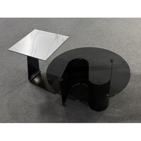 勝芳茶幾批發 巖板茶幾 客廳家用 小戶型 新款 輕奢 高級感 橢圓形 現代簡約 茶幾桌 強大家具